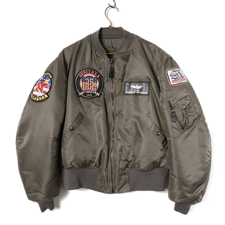 [127A297] AVIREX MA-1 25周年 限定 フライトジャケット L / アビレックス / 訳あり品 AVIREX アビレックス 50周年記念 MA-1 50th MA1 SIGNATURE BIG LOGO