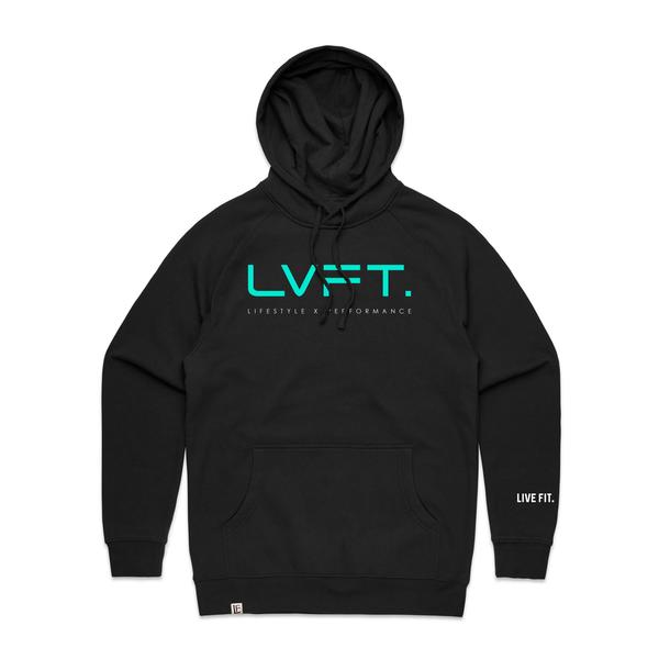 Black and store teal hoodie