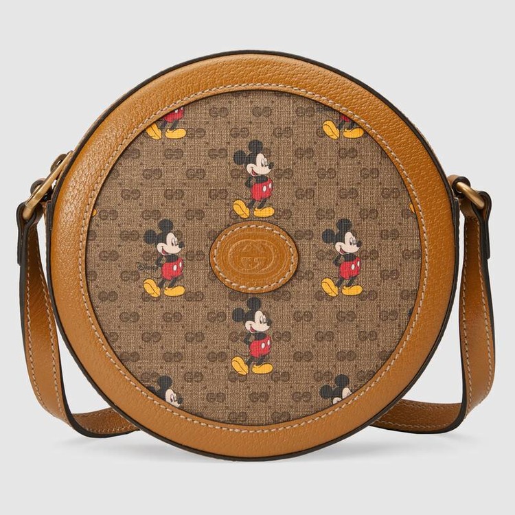 Disney X Gucci 구찌 디즈니 미키마우스 라운드 숄더백 브라운 603938 Hwubm 8559 Kisslondon