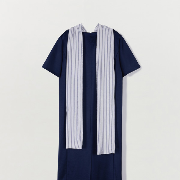 SICILIA Short Sleeve Tie-Back Dress - Navy