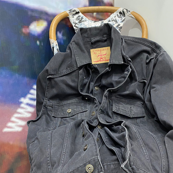 Y/Project Black Denim Pop-Up Jacket : wwtwseoul