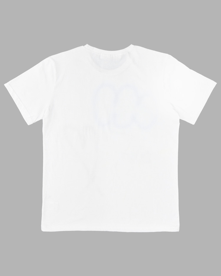【THE MUSEUM VISITOR】LOGO SPRAY WASHED T-SHIRTS (WHITE) HOUSEBY SPRAY PRINTED T-SHIRTS (WHITE) : THE MUSEUM VISITOR
