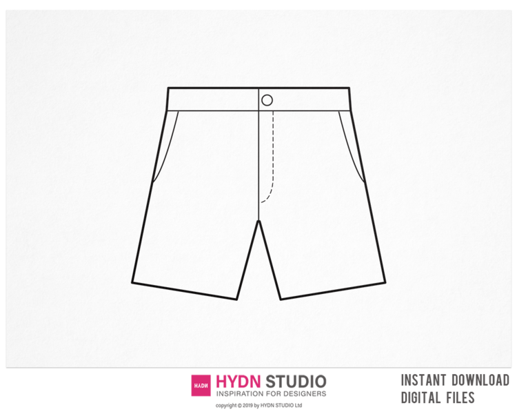 Premium Vector  Short pants flat sketch template  Fashion Flat sketches  Clothing templates