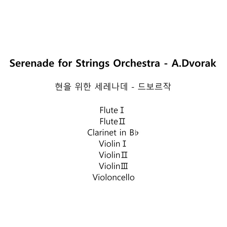Serenade for Strings Orchestra A.Dvorak 나무예술기획