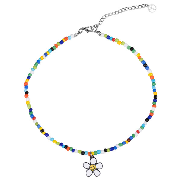 TWENTYONEAUGUST☆[QUEENIE] DAISY SMILEYFACE BEAD CHOKER QUEENIE】 DAISY SMILEYFACE BEAD CHOKER : twentyoneaugust-ww