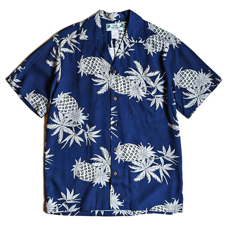 Pineapple Map S / S Shirt [Navy] : Semi Basement General Store