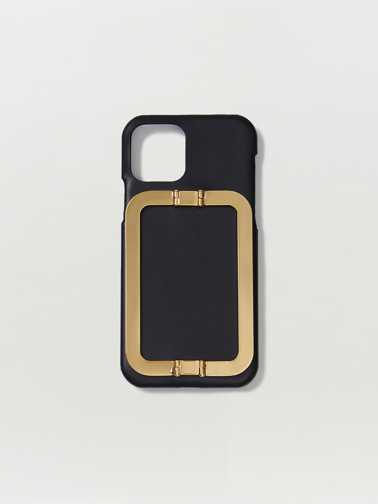 【EENK】Phone Case with Leather Strap - Crinkle White EENK] / ☆ Phone Case with Leather Strap / Crinkle White
