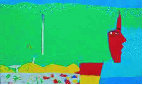 同行 162X97cm 장지에 석채 2021