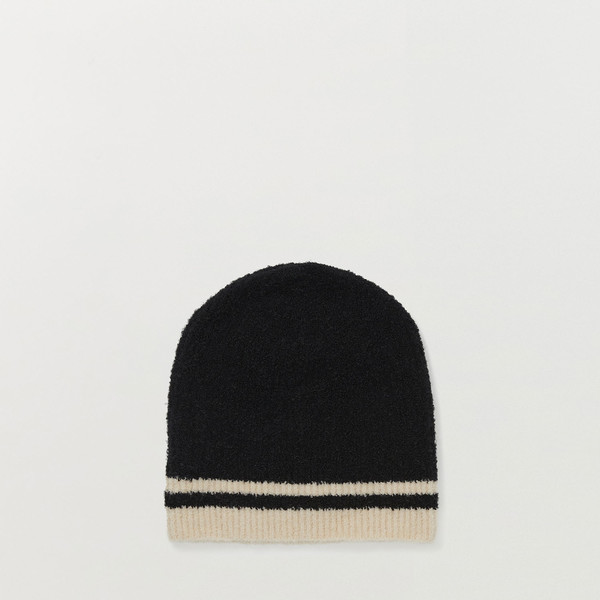 TEENIE Knit Beanie - Black/Beige : EENK SHOP