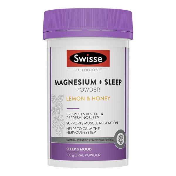 스위스 울티부스트 마그네슘 슬립 파우더 180g / 레몬 & 꿀 맛 / SWISSE ULTIBOOST MAGNESIUM