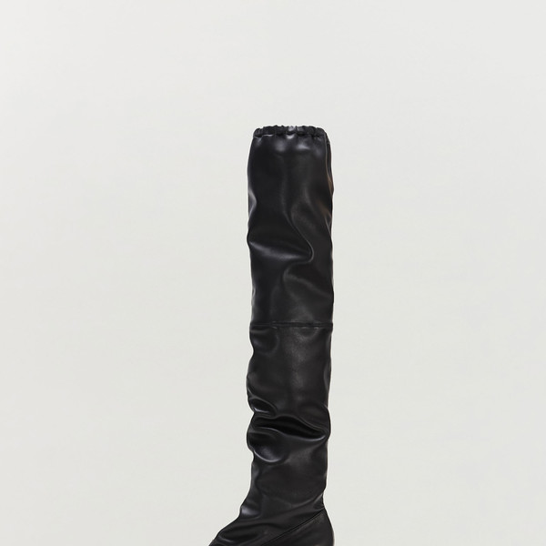 Leather-trimmed Thigh High Boots - EENK
