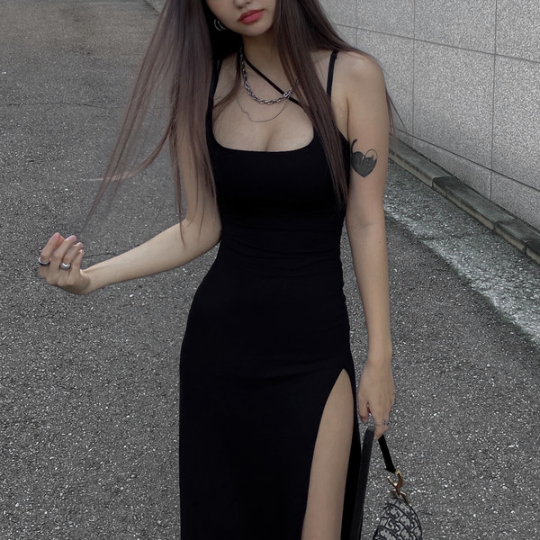 ☆韓国の人気☆【Swimcity】☆Soho's street long slit dres.s☆ 18th ] Soho's street long slit dress : SWIMCITY
