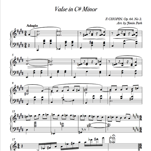 Waltz in C-sharp minor, Op. 64, No. 2 (Alfred Masterwork
