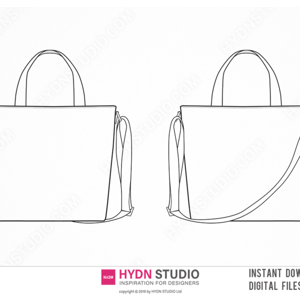Cross bag technical drawing flat sketches posters for the wall • posters technical  drawing, bag, flat | myloview.com