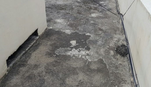 바닥이  시멘트로만 되어 있는 경우