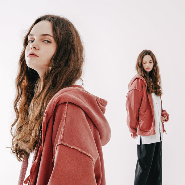 WV PROJECT] DUST PIGMENT HOOD ZIP UP (6 COLOR) : チンチャ