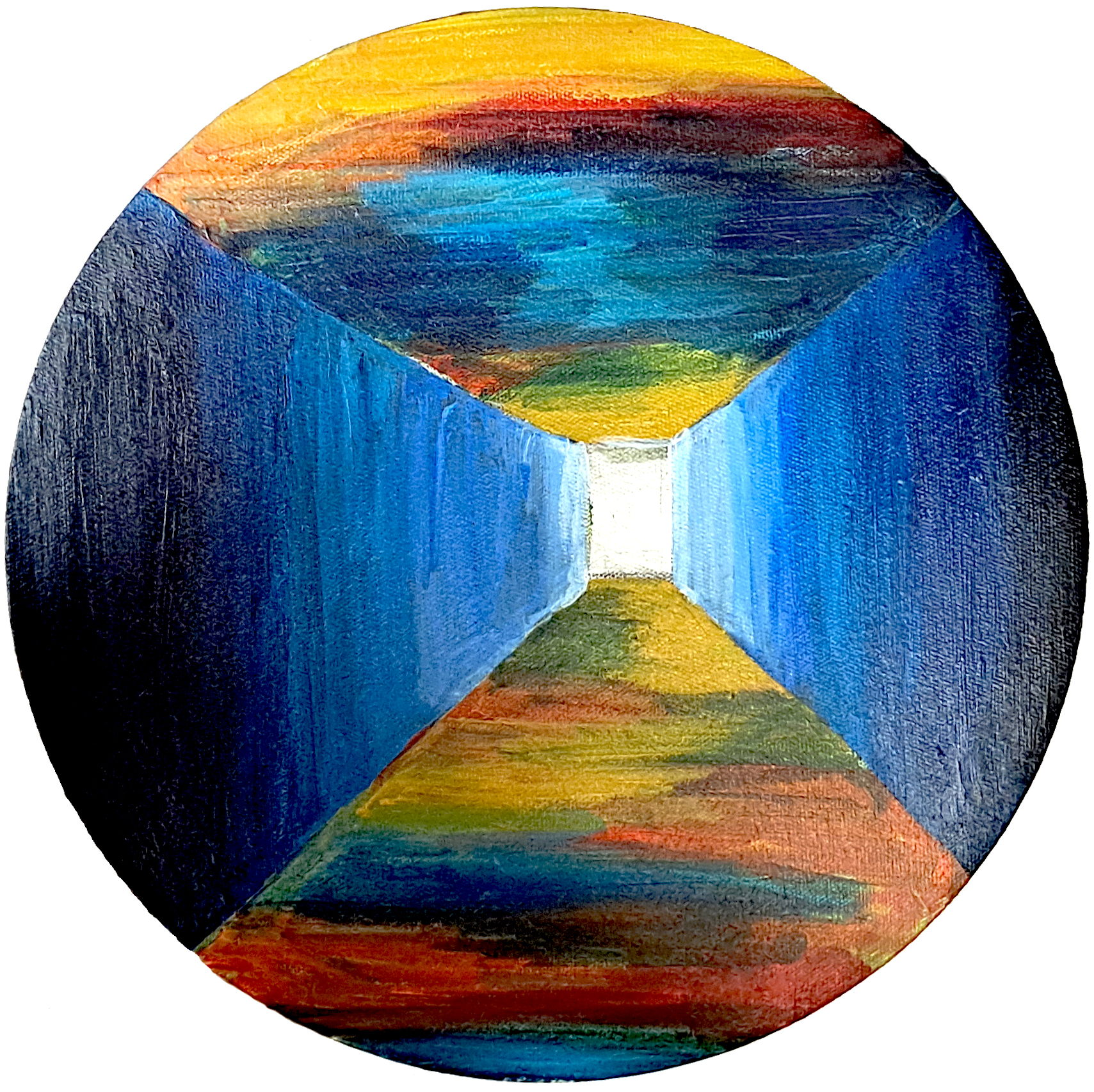 <span style="font-size: 14px; font-family: 'Gilroy' !important;">삽이-정진섭, 터널의 빛 The light of a tunnel, 2021, Acrylic on canvas, 30x30cm</span>