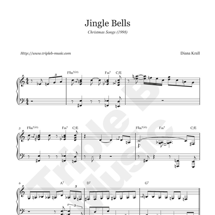 Diana Krall Jingle Bells (Full Score) Triple B Music Store
