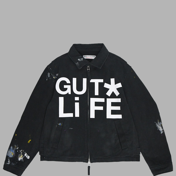 GUT LIFE PAINTED COTTON WORK JACKET (BLACK)