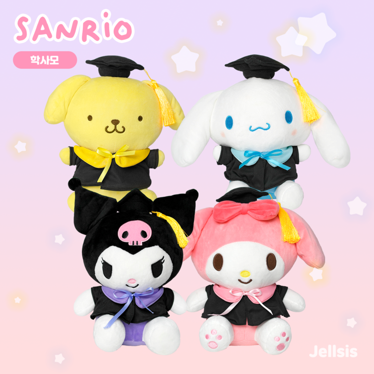 Graduation Doll Sanrio My Melody Kuromi Hello Kitty Pompompurin 28cm H