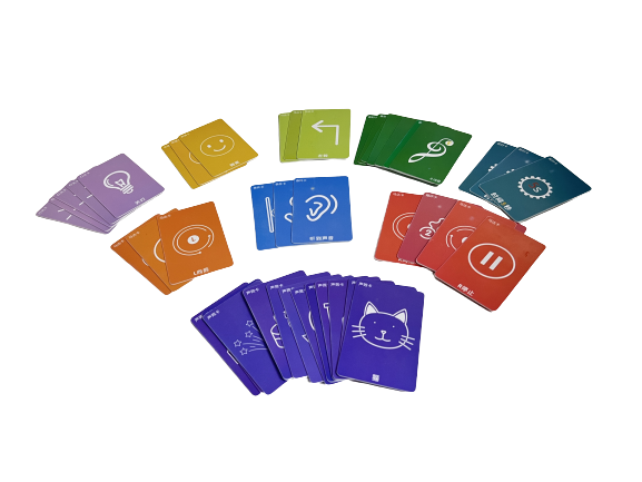 RFID Coding Cards: All the enforcement commands are input into the cards and the RFID system allows the user to code by simply swiping the cards. It is designed to make easier for younger children to understand the system of enforcement orders.