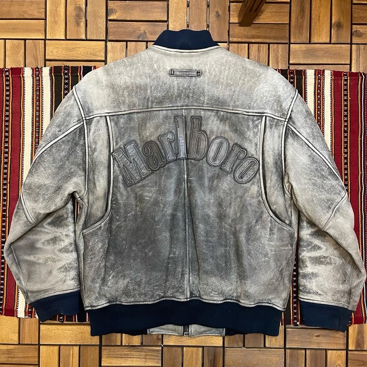 ジャケット・アウター Marlboro Cow Leather varsity jacket Marlboro Cow Leather varsity jacket