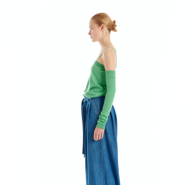 UHAIO Two-Tuck Wide Denim Pants - Denim Blue : EENK SHOP