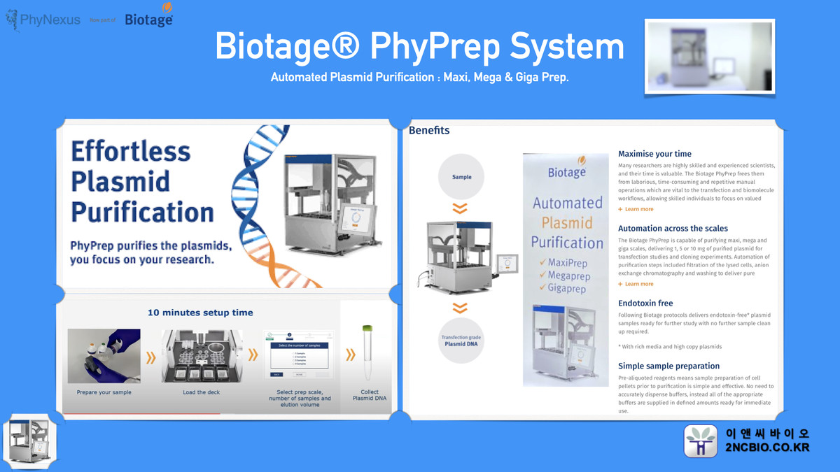 Biotage PhyPrep System(Automated Plasmid Purification)Maxi, Mega, Giga ...