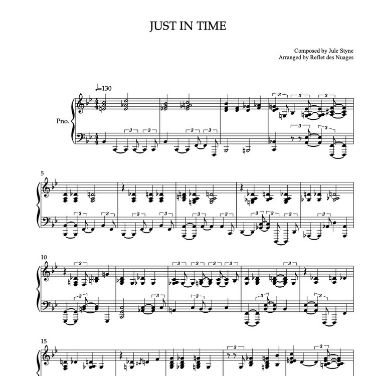 PIANO SOLO 楽譜] Just in Time ピアノ 編曲 楽譜 : MUSICALIBRA JAPAN