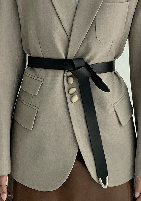 (세비지)Leather Knot Belt Black 세비지