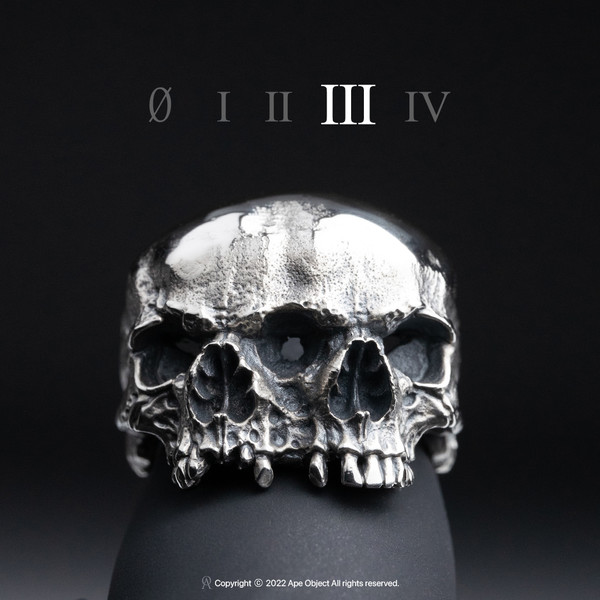 Skull Ring(III/no jaw)ㆍSilver 925 : Ape Object