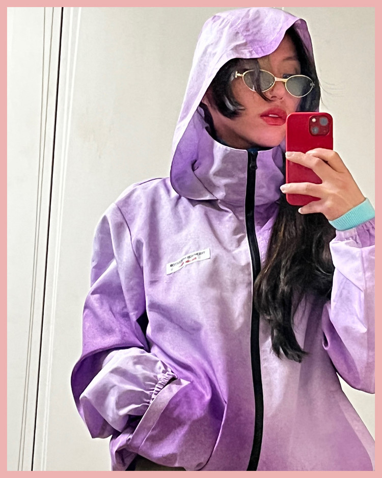 SPRAYED PRINTED WINDBREAKER (PURPLE) : THE MUSEUM VISITOR