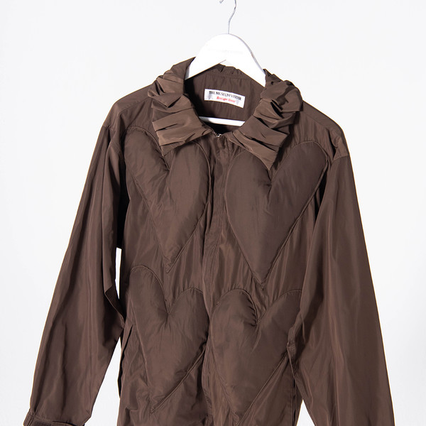 HEART EMBOSSED JACKET (BROWN) : THE MUSEUM VISITOR
