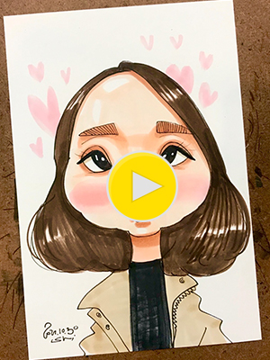 깔끔하고 세련된 마카채색 캐리커처