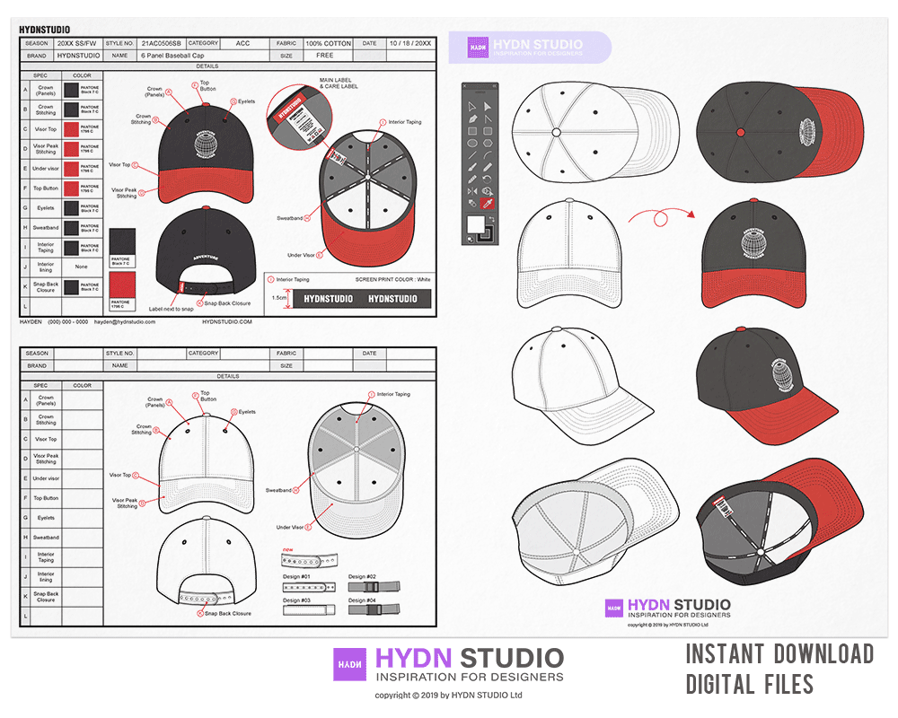 (updated) Cap Design Fashion Flats + Teck Pack Bundle (Baseball Cap ...