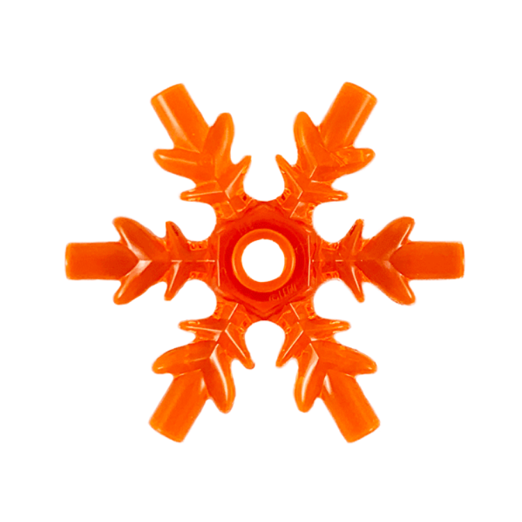 레고부품 Trans-Neon Orange Rock 4 X 4 Crystal, Ice Snowflake (X789) : 오!브릭 -  레고부품 쇼핑몰