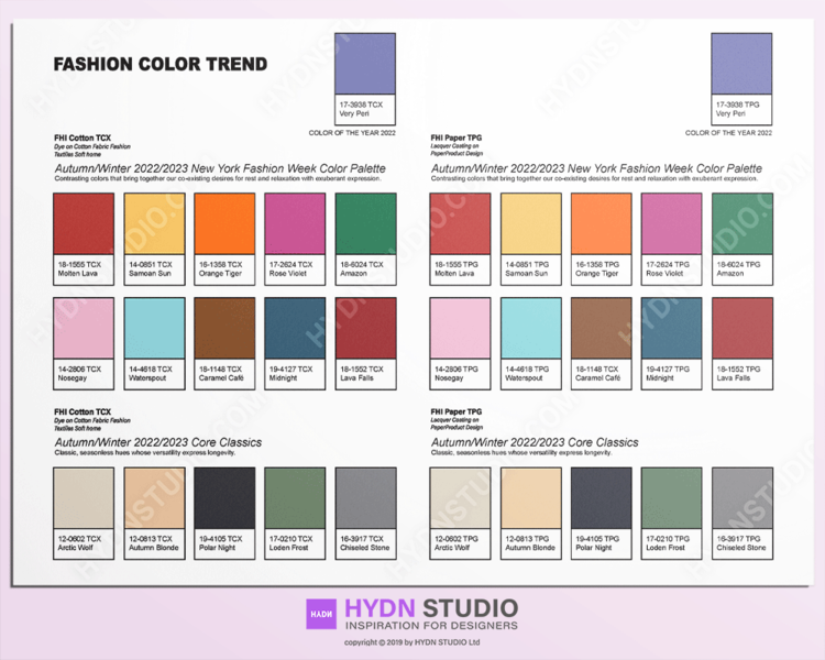 Pantone's Color Trend Forecast for Autumn/Winter 2022/2023