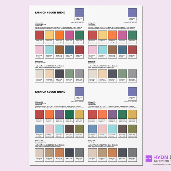 Color) 2022-2023 F/W Fashion Trend Pantone Color Swatches