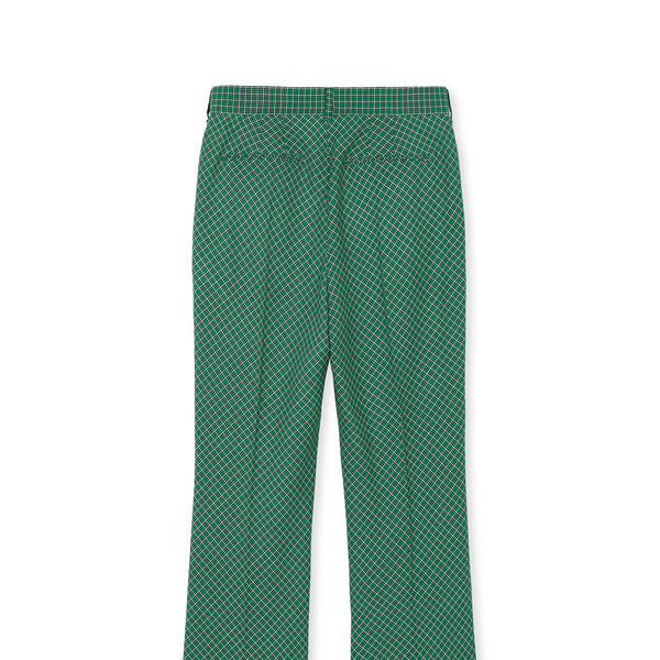 ULONA Straight Pants - Green Check : EENK SHOP