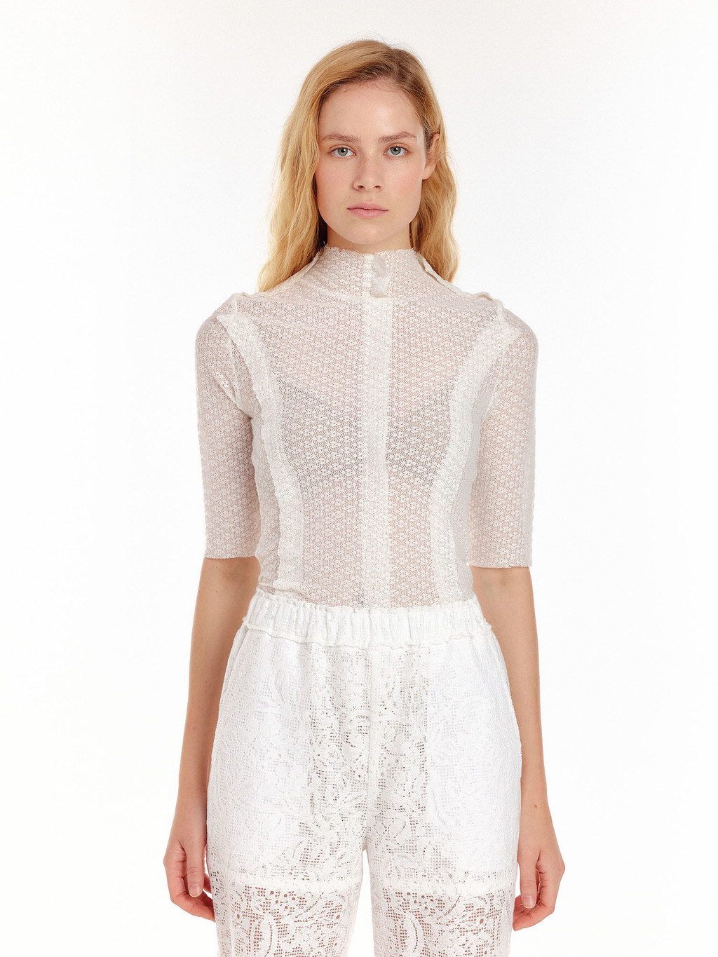 UN Half Sleeve Jersey Top - White : EENK SHOP