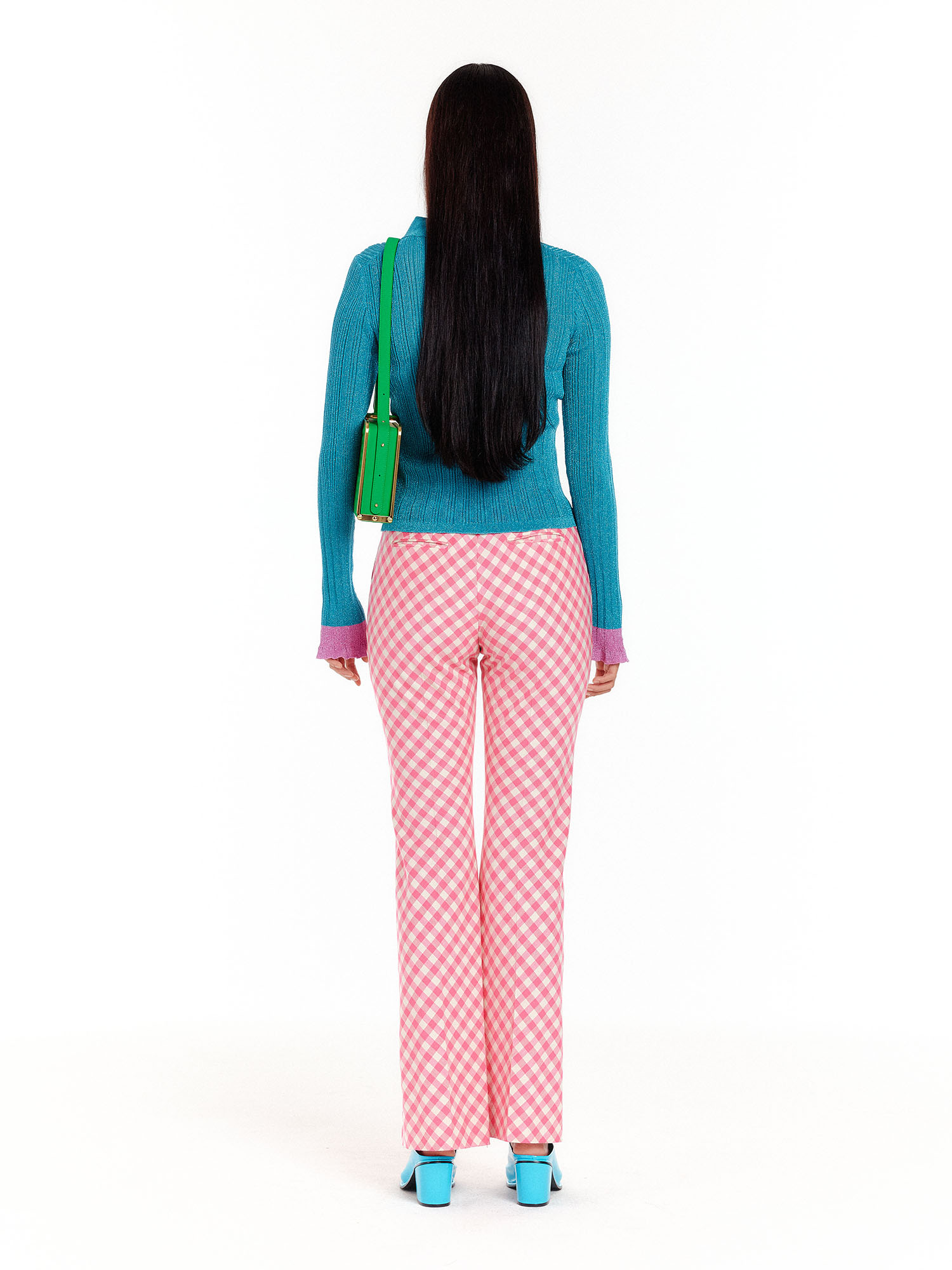 UTINKLE Pleated Knit Shirt - Green/Pink : EENK