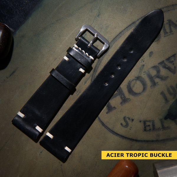 HORWEEN™ SHELL CORDOVAN STRAP - BLACK LIMITED : Color Your Watch,  WHATAWATCHES