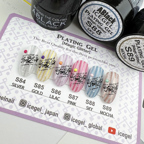 アイスジェル　グリッターセット グリッターメッキジェルセット [S84~S89] : ICEGEL JAPAN
