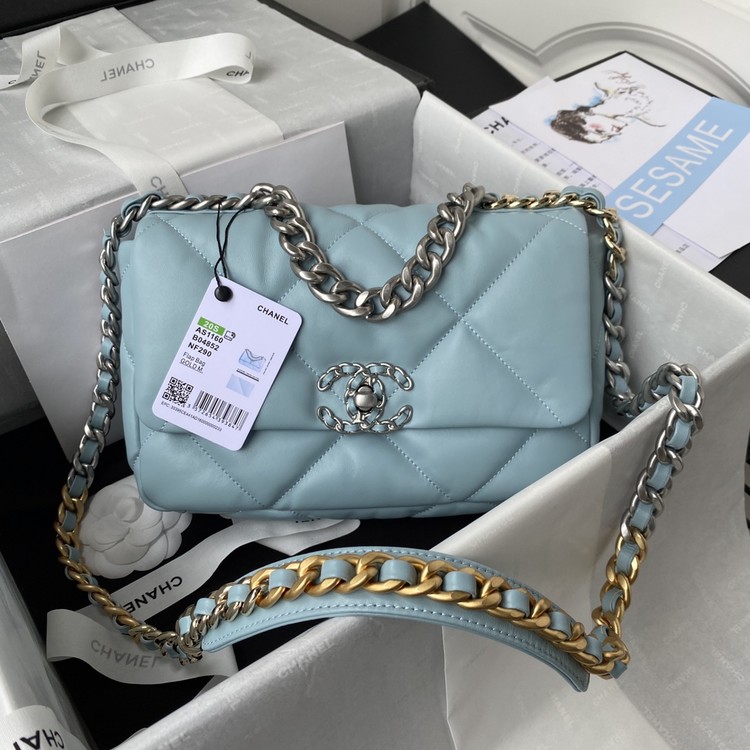 Chanel Chanel 19 Handbag AS1160 B04852 NF290 , Blue, One Size
