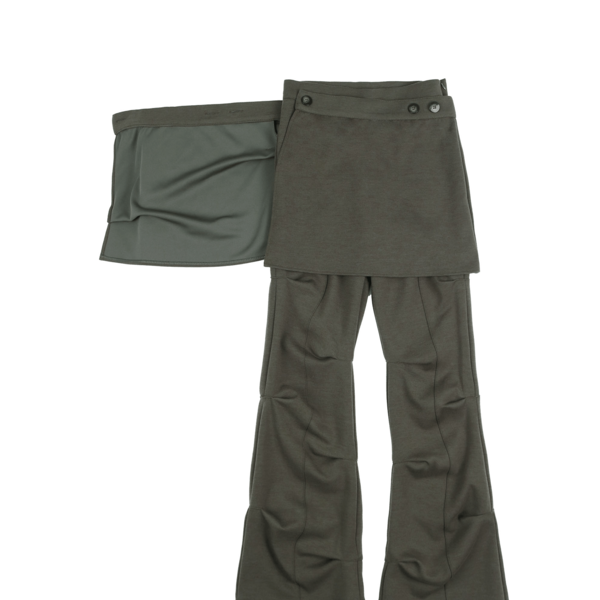 (ojos) Wrap Over Tuck Pants_Khaki