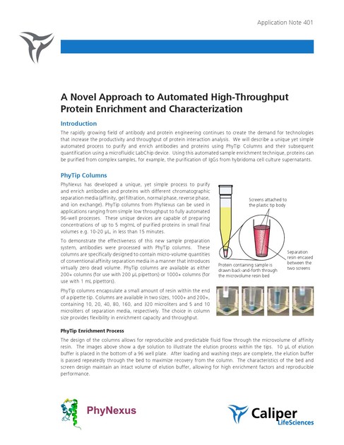 A Novel Approach to Automated High-Throughput Protein Enrichment and ...