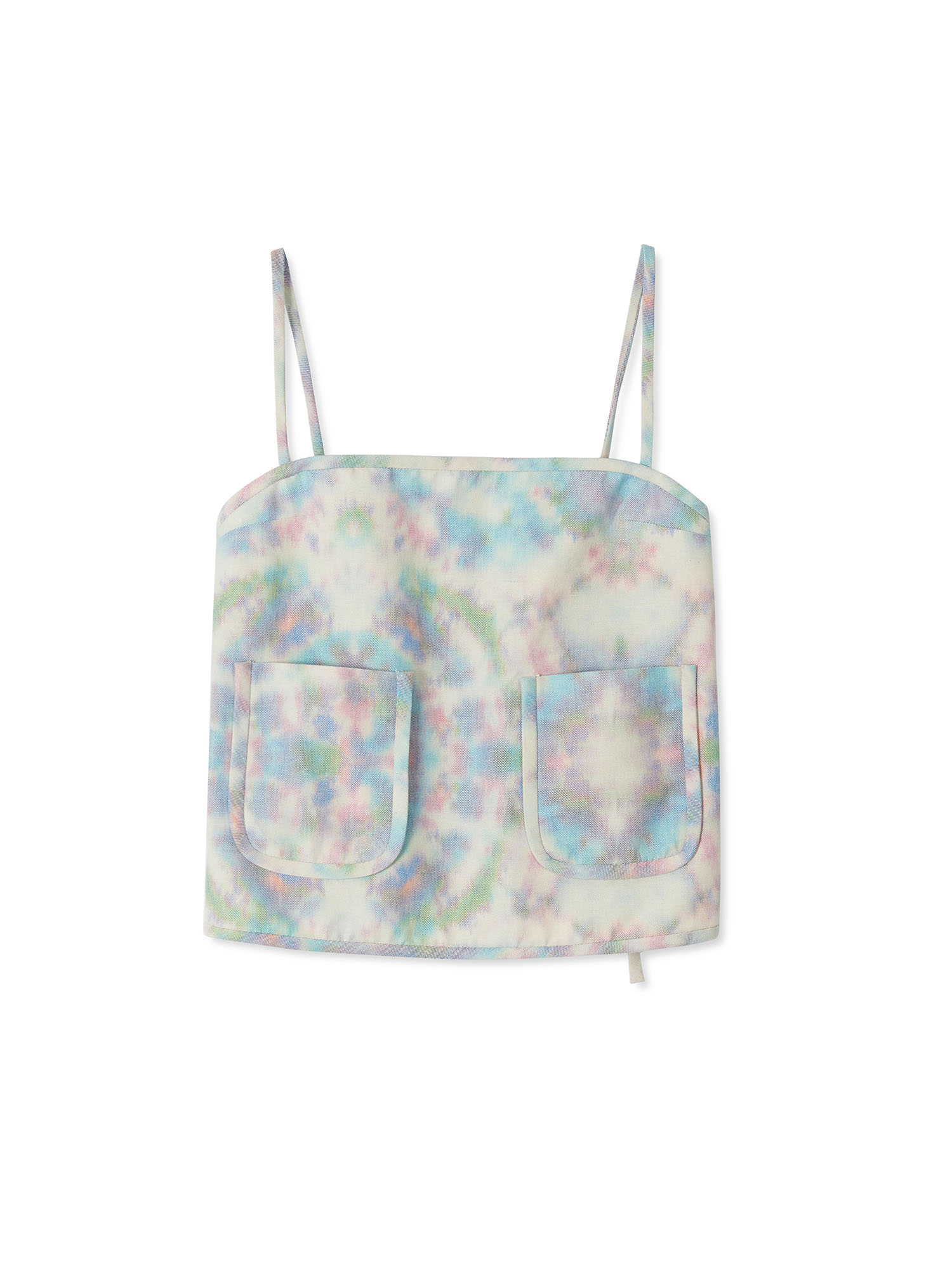 UKKA Front Pocket String Top - White/Pink/Blue Multi : EENK