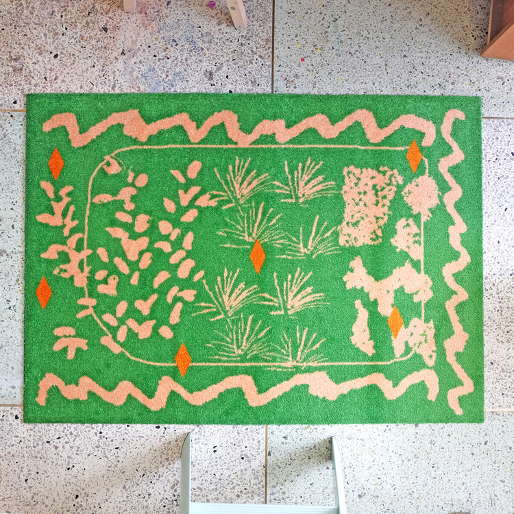 AP RUG _ PLANT DRAWING GREEN : APSHOP
