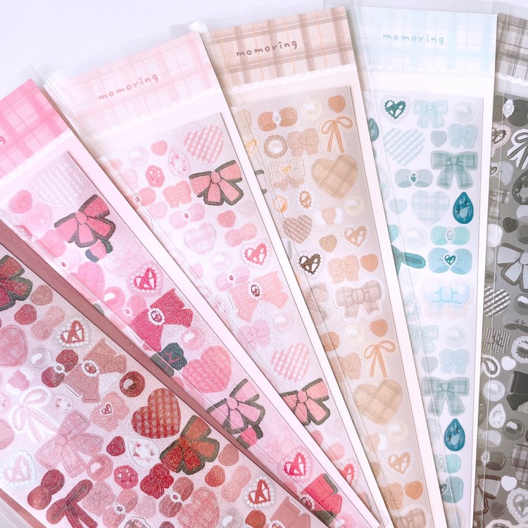 Momoring | ribbons jewelry sticker (6 colors) : Lovticker