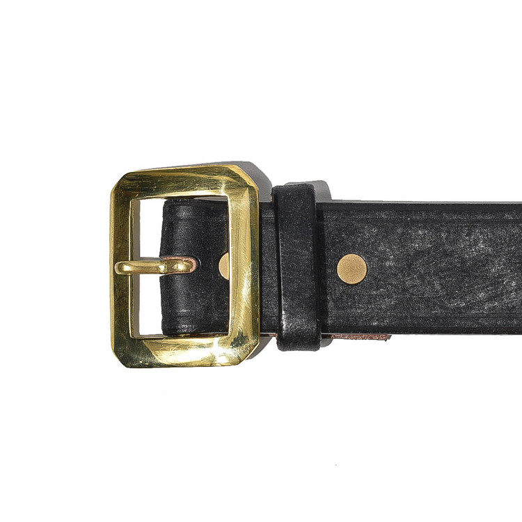 U.K. Saddle Leather Single Pin Belt [Black] : Semi Basement General Store